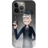 Husa compatibila cu Apple iPhone 13 Pro Max model Rick Peaky Blinder Crossover, Silicon, TPU, Viceversa, Transparent, Carcasa
