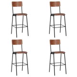 Cumpara ieftin Scaune de bar, 4 buc., placaj solid, otel