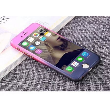 Husa protectie pentru Apple iPhone 6 Plus, Degrade, Fullbody fata-spate cu folie de sticla gratis