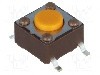 Microintrerupator, 6.2x6.2mm, OFF-(ON), SPST-NO, DIPTRONICS - DTSM-61S-V-B