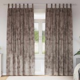 Draperii de catifea 2 pcs cu inele cappuccino 225x140 cm