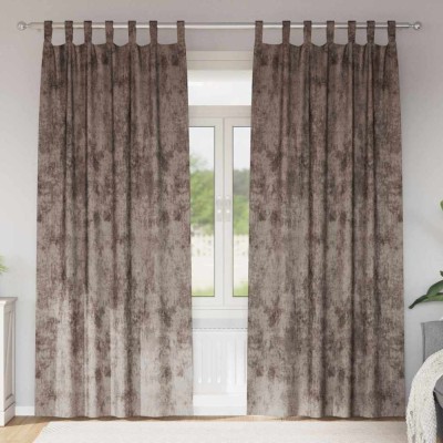 vidaXL Set Draperii Catifea 2 Părți cu Ochițe Cappuccino 225x140 cm foto