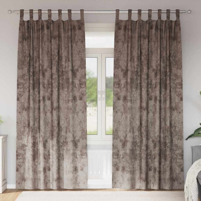 vidaXL Set Draperii Catifea 2 Părți cu Ochițe Cappuccino 225x140 cm