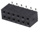 Soclu pini mamă 12 pini verticali 2,54mm SMT aurit
