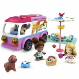 Cumpara ieftin Set de constructie Mega Constux Barbie, Aventuri cu autorulota, 123 piese si 20 de accesorii