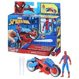 SPIDERMAN SET FIGURINA SI VEHICUL WEB BLAST CYCLE, SPIDER-MAN