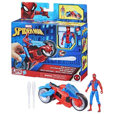 SPIDERMAN SET FIGURINA SI VEHICUL WEB BLAST CYCLE foto
