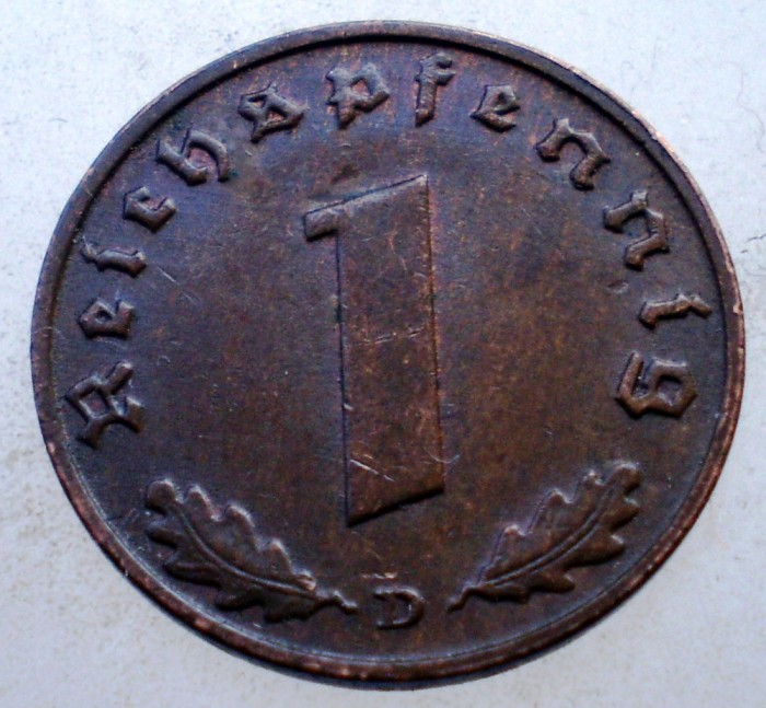2.590 GERMANIA WWII 1 REICHSPFENNIG 1939 D