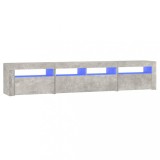 Cumpara ieftin Comoda TV cu lumini LED, gri beton, 210x35x40 cm