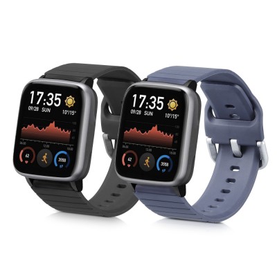 Set 2 curele pentru Willful Smartwatch/Fitnesstracker, Kwmobile, Negru/Gri, Silicon, 56230.02 foto