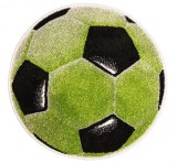 Cumpara ieftin Covor Rotund Camera Copii Model Minge Fotbal 11198-130, Marime 67 x 67 cm, Verde, Inaltime Fir 9 mm, Antialergic, Polipropilena, Gradinita, Cresa, Loc