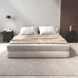 VidaXL Noptiere, 2 buc., negru, 36x30x45 cm, lemn masiv de pin