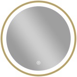 HOMCOM Oglindă de baie cu iluminare LED rotundă 40 cm, oglindă luminoasă de perete cu 3 temperaturi de culoare, reglabilă, auriu | Aosom Romania