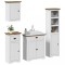 vidaXL Set de mobilier de baie 4 piese lemn masiv de pin alb și maro 3307651