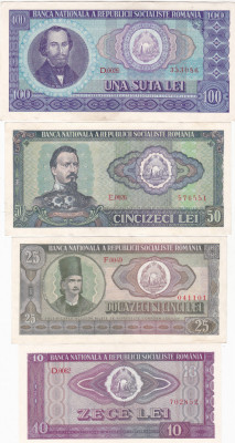 Romania 100 ; 50 ; 25; 10 lei 1996 SET 4 BANCNOTE foto