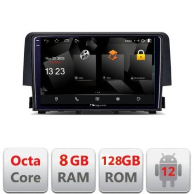 Navigatie Honda Civic 2016-2020 Android Octa Core Qualcomm 2K Qled 8+128 DTS DSP 360 4G Optical CarStore Technology foto
