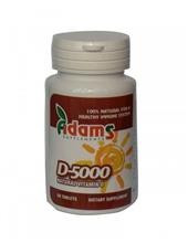 Vitamina D 5000 Naturala Adams Vision 60tbl Cod: 6424842001867 foto