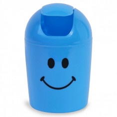 Cos de gunoi, model smiley, 1.2lt, albastru, 19&amp;amp;#215;12 cm foto