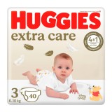 Scutece Huggies, Extra Care Jumbo, Nr 3, 6-10 kg, 40 buc