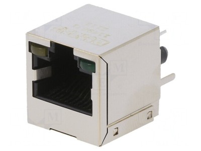 Soclu RJ45 8P8C Aurit pentru PCB THT foto
