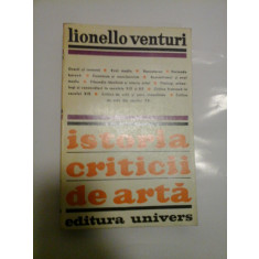 ISTORIA CRITICII DE ARTA - Lionello VENTURI