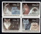 SUA 1988, Fauna - Pisici, serie neuzata, MNH, Nestampilat