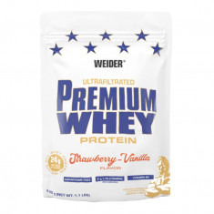 Pudra proteica cu aroma de Strawberry-Vanilla Premium Whey, 500g, Weider