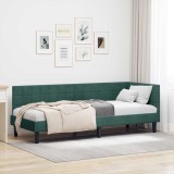 vidaXL Cadru de pat colțar Verde &icirc;nchis 80 x 200 cm Catifea