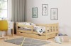 Pat Copii Lider 24 Extensibil Lemn Masiv Pin Sonoma 164x60 cm + Somiera Inclusa (Salteaua Nu)