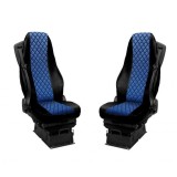 2 x Huse pentru Volvo FH 2016-2002 EURO 6 Camioane Negru Albastru Piele