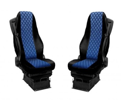 2 x Huse pentru Volvo FH 2006-2015 EURO 5 Camioane Negru Albastru Piele LHD RHD foto