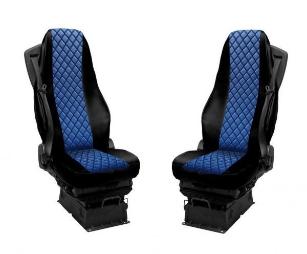 2 x Huse pentru Volvo FH 2006-2015 EURO 5 Camioane Negru Albastru Piele LHD RHD