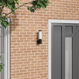 Lampa de perete pentru exterior vidaXL cu senzor Negru Oțel Inoxidabil IP44