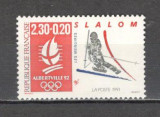 Franta.1991 Olimpiada de iarna ALBERTVILLE XF.583, Nestampilat