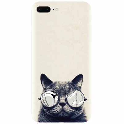 Husa silicon pentru Apple Iphone 8 Plus, Cool Cat Glasses foto