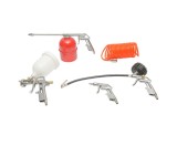 Set 5 Accesorii Aer Comprimat cu Furtun Spiralat 5m si Pistoale Vopsit Spalat