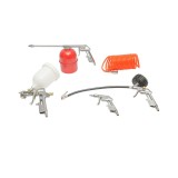 Set 5 Accesorii Aer Comprimat cu Furtun Spiralat 5m si Pistoale Vopsit Spalat