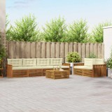 vidaXL Set de canapele de exterior cu pernă 7 pcs Natural și Crem 3373055