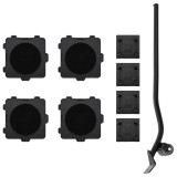 vidaXL Role pentru mobilă, 4 buc., cu dispozitiv de ridicare, negre, 13,5x13,5x4,2 cm, 300 kg
