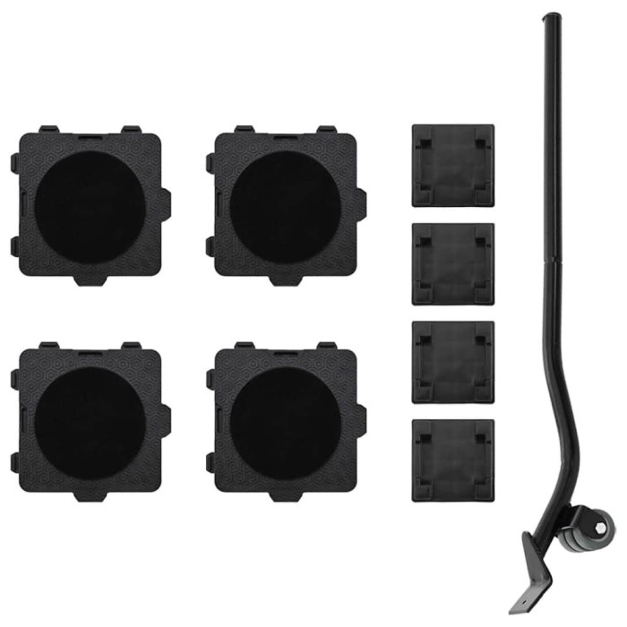 vidaXL Role pentru mobilă, 4 buc., cu dispozitiv de ridicare, negre, 13,5x13,5x4,2 cm, 300 kg
