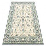 Covor de lana SOHO 477.15.LA506 OSTA - Ornament, cadru, natural verde / bej, 160x240 cm