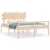Cumpara ieftin Cadru de pat senior cu tablie, 160x200 cm, lemn masiv