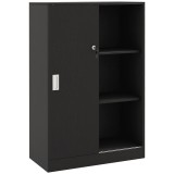 HOMCOM Dulap de Birou 3 Rafturi cu &Icirc;ncuietoare și 2 Chei de Securitate 80x40x120 cm Negru | Aosom Romania