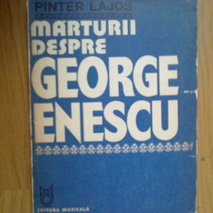 h2b Marturii Despre George Enescu - Pinter Lajos