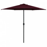 Umbrelă de soare cu st&acirc;lp aluminiu, roșu &icirc;nchis, 270 x 246 cm, vidaXL