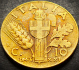 Cumpara ieftin Moneda istorica 10 CENTESIMI - ITALIA FASCISTA, anul 1943 *cod 3500 B, Europa