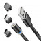 Cablu de Incarcare si Date Magnetic 3 in 1, Type C, Micro USB, Lighting, X-CABLE, 1 metru, Negru