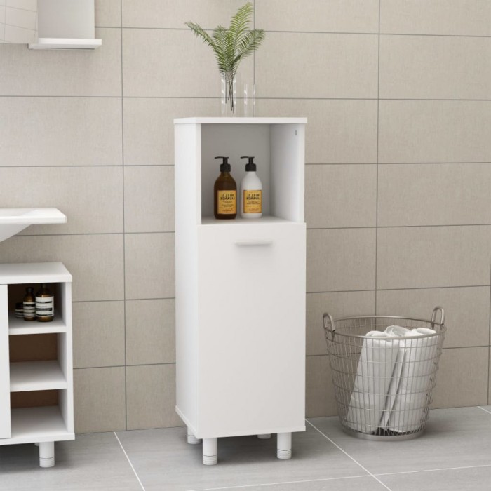 Gossi dulap de baie, alb, 30x30x95 cm, lemn prelucrat