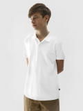 Tricou polo regular unicolor pentru băieți - alb, 4F Sportswear