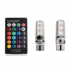 Led 10 6 Smd Multicolor Rgb Cu Telecomanda LED 046 foto